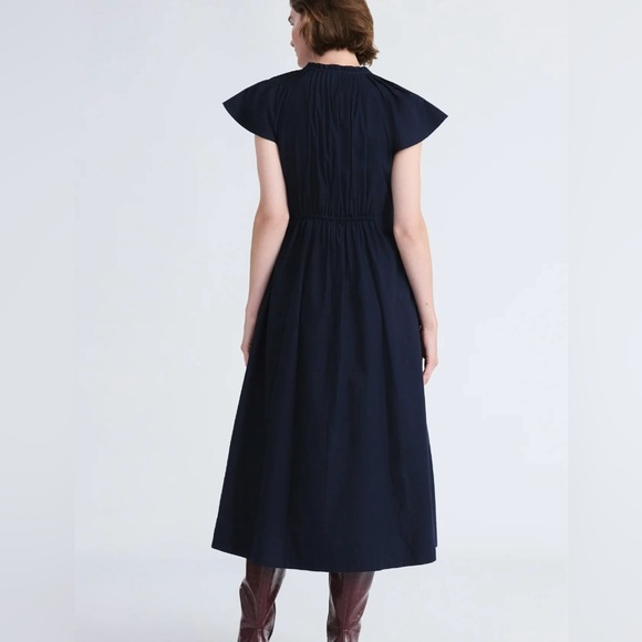 BRAND NEW Free Assembly Zip Front Cotton Maxi Dress w/Flutter Sleeves - Picture 3 of 5